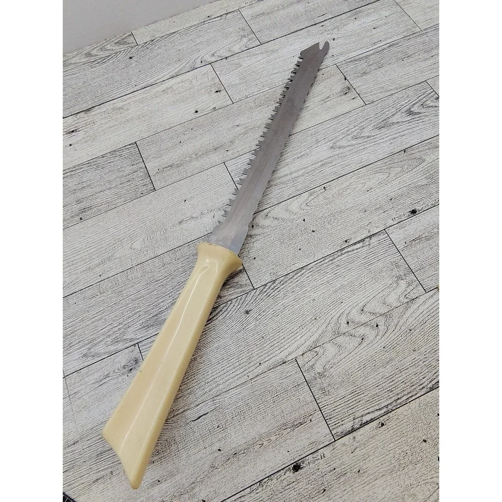 Vintage‎ Quikut Quikkle Stainless Double Sided Carving Knife Serrated Bakelite